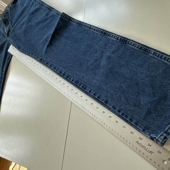 Wrangler 13MWZ Cowboy Cut Jeans Blue Denim Straight Leg 34x36 (Measures 33x35) - Picture 11 of 12